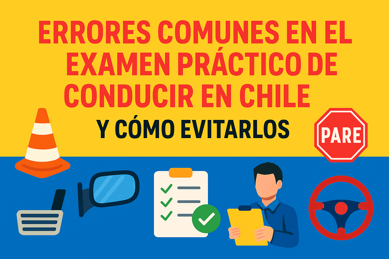 Conductor manejando durante examen práctico