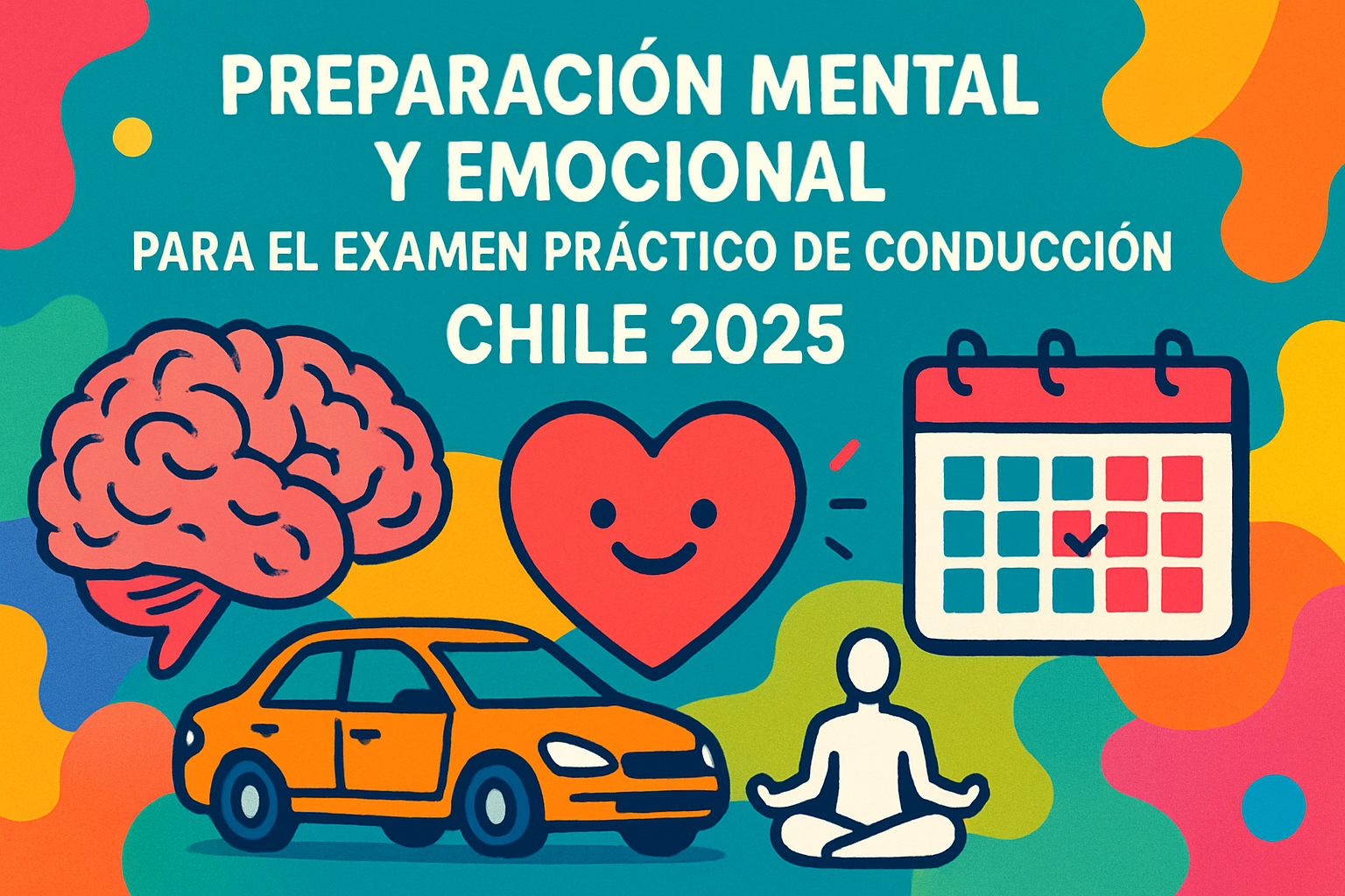 Persona respirando profundo antes del examen práctico de conducir