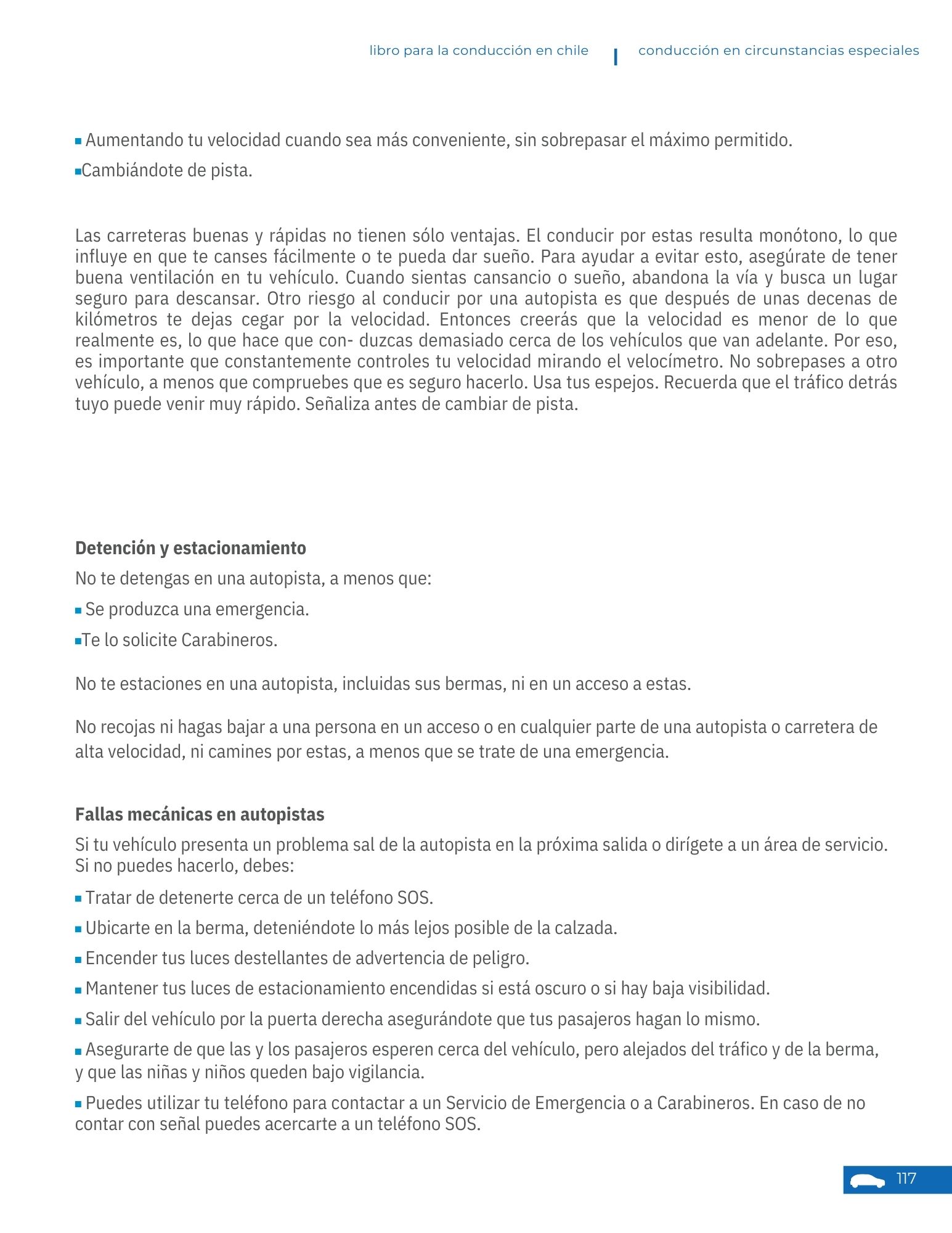 Conducción en túneles