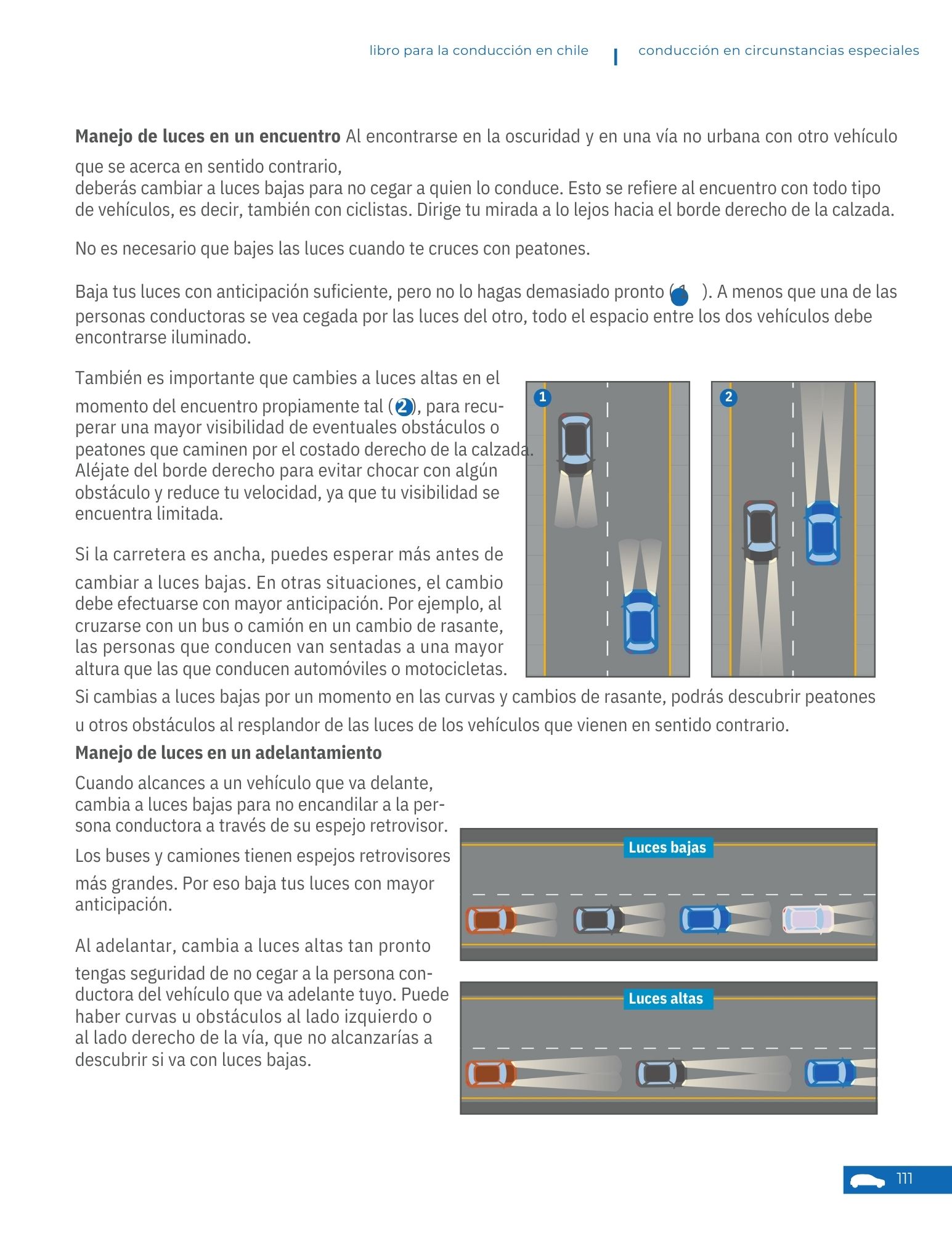 Uso correcto de las luces