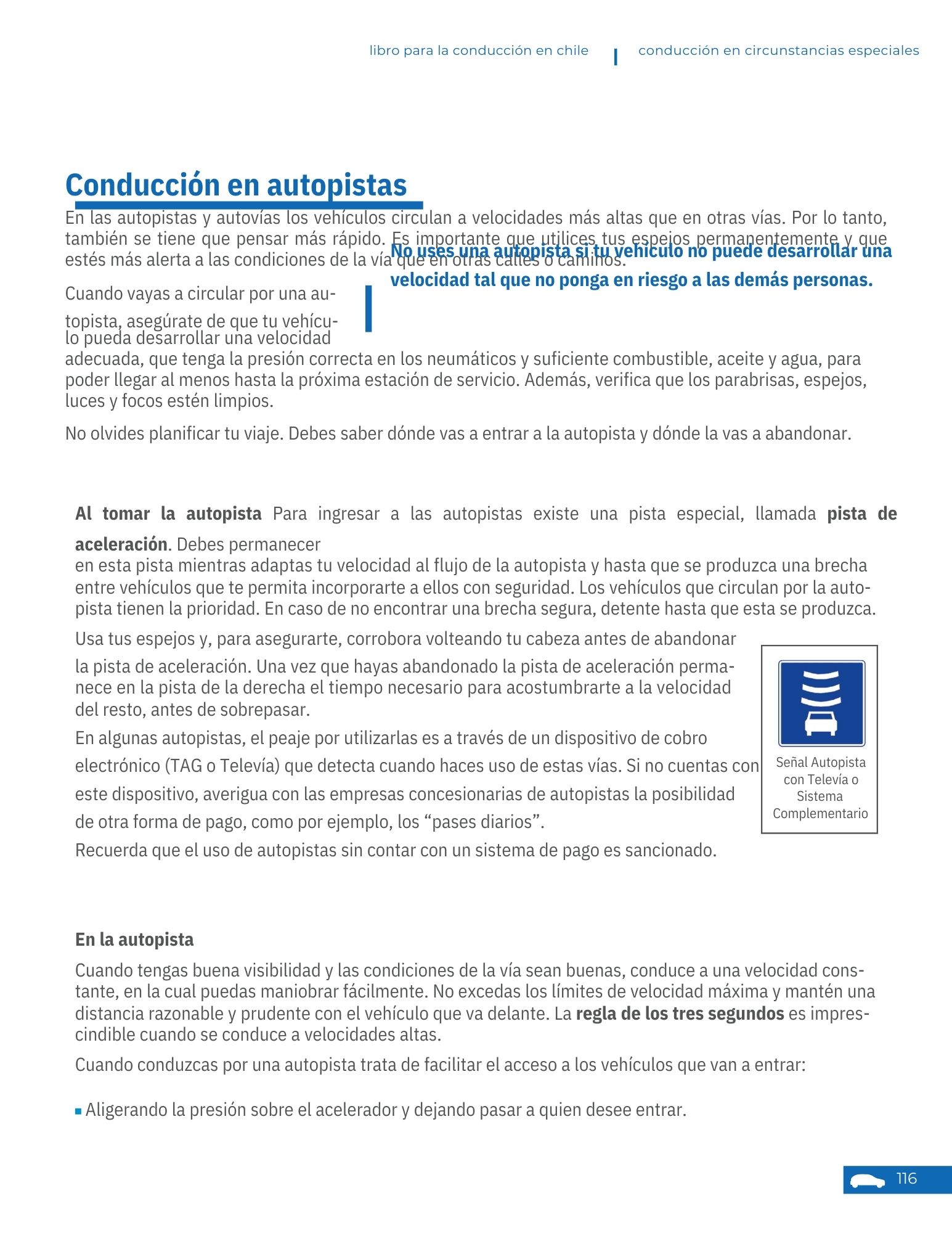 Ingreso y salida de autopistas