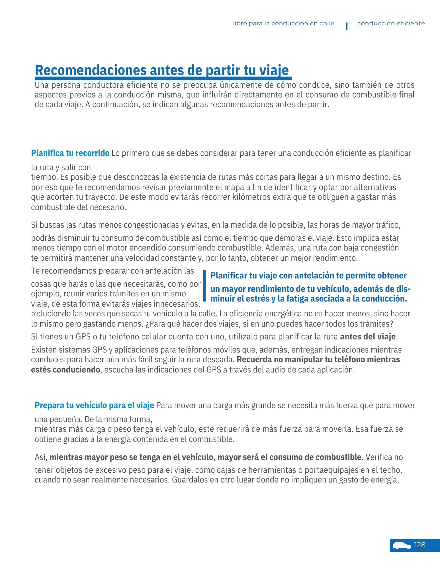 Recomendaciones antes de partir